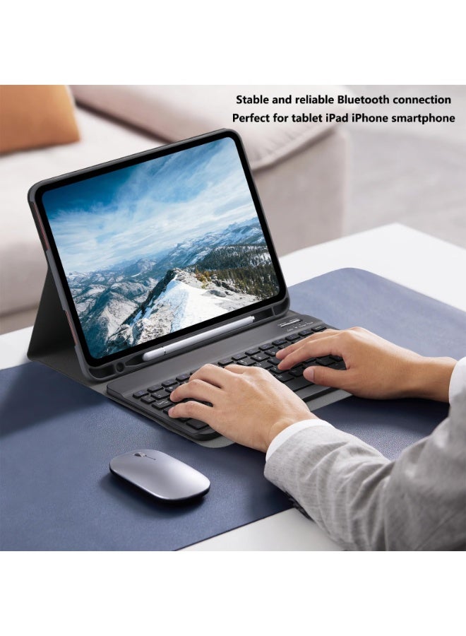 Rechargeable Bluetooth Keyboard and Mouse Combo Ultra-Slim Portable Compact Wireless Mouse Keyboard Set for Android Windows Tablet Cell Phone iPhone iPad Pro Air Mini, iPad OS/iOS 13 and above (Black - Image 3