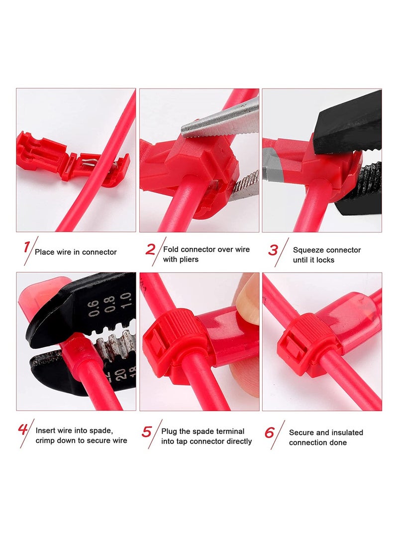 120 T-Tap Wire Connector Terminal Insulation Male Quick Disconnect Spade Terminal Classification Kit - Image 4