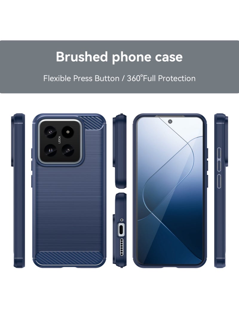 Soft TPU Slim Fashion Protective Phone Case for Xiaomi 14 - Blue - Image 2