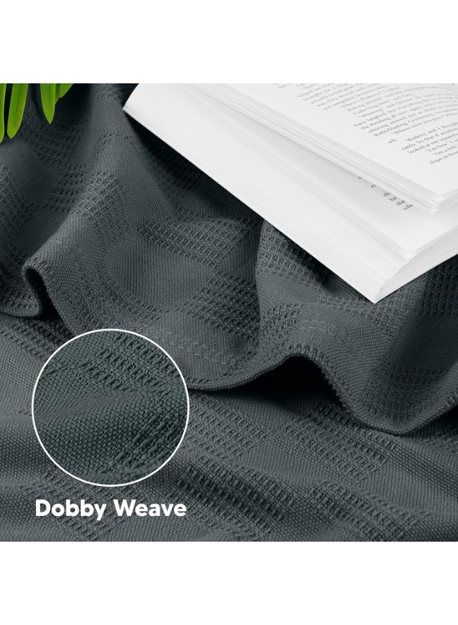 Utopia Bedding 100% Cotton Blanket (Queen Size - 90x90 Inches) 350GSM Lightweight Thermal Blanket, Soft Breathable Blanket for All Seasons (Smoke Gray) - Image 4