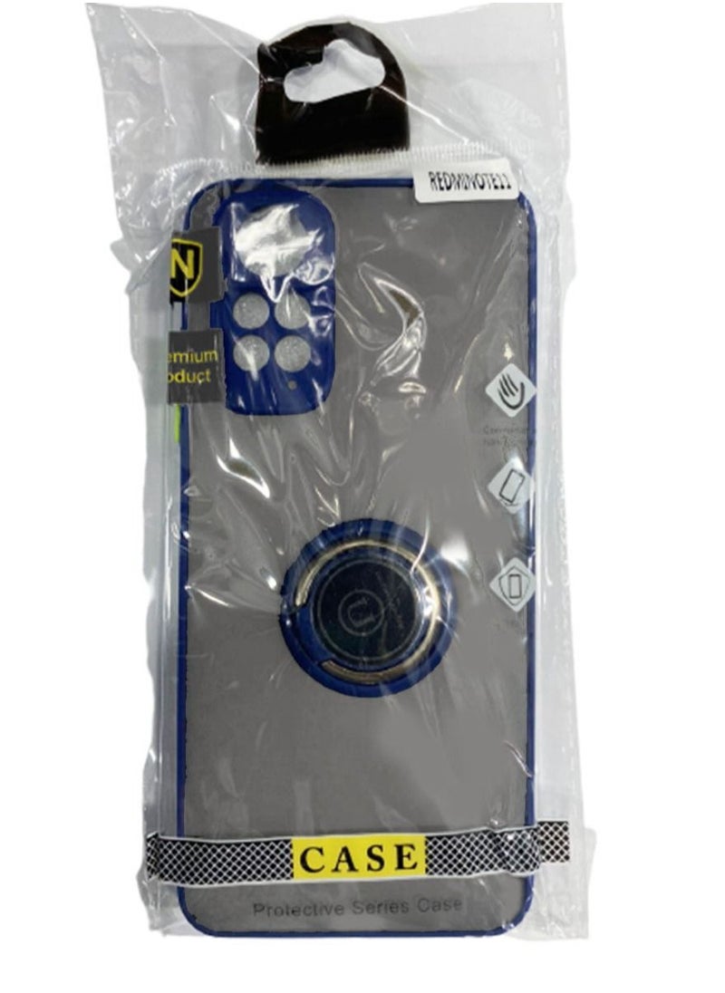 erorex - Protective Case Cover For Redmi Note 11 With Magnetic Ring Holder Blue - Image 1