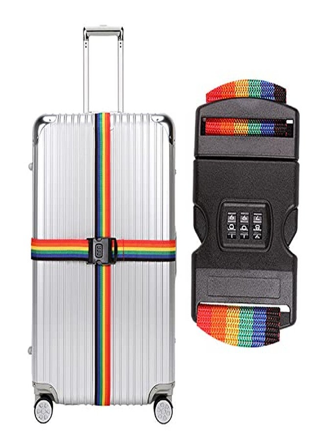 Dayalu Luggage Strap Belt with TSA Number Lock for Suitcases, Trolleys and All Kind of Luggage - Nylon (Multicolor) (2) - Image 1
