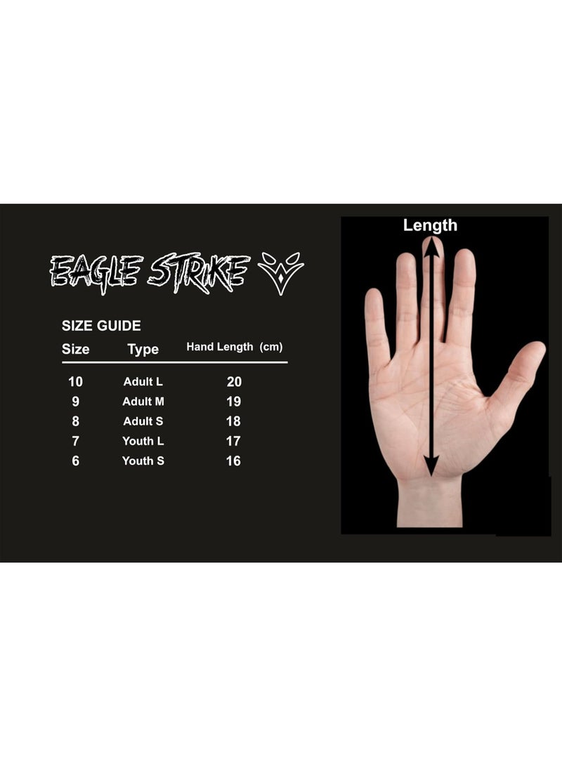 EAGLE STRIKE Soccer Goalie Gloves - Sizes 6 to 10, 4mm German Contact Grip Sticky Latex & Built-in Pro-Level Gloves Wrist Support - Image 4