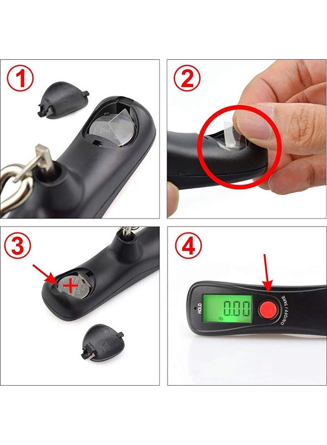 وي هانج ميزان رقمي محمول مع شاشة LCD لوزن الأمتعة - 50 كجم/10 جم مع حزام قوي ومتين - Image 3