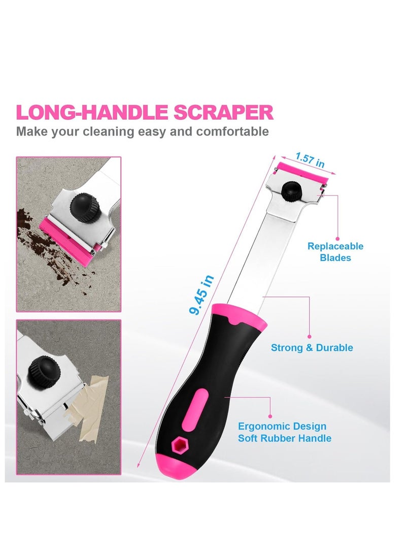 SYOSI 3 Pack Razor Blade Scraper, Premium Razor Scraper Tool with Extra 15 Plastic Razor Blades & 15 Metal Blades, Multi-Purpose Cleaning Razor Scraper for Decals, Labels, Caulk, Adhesive, Paint Removal - Image 2