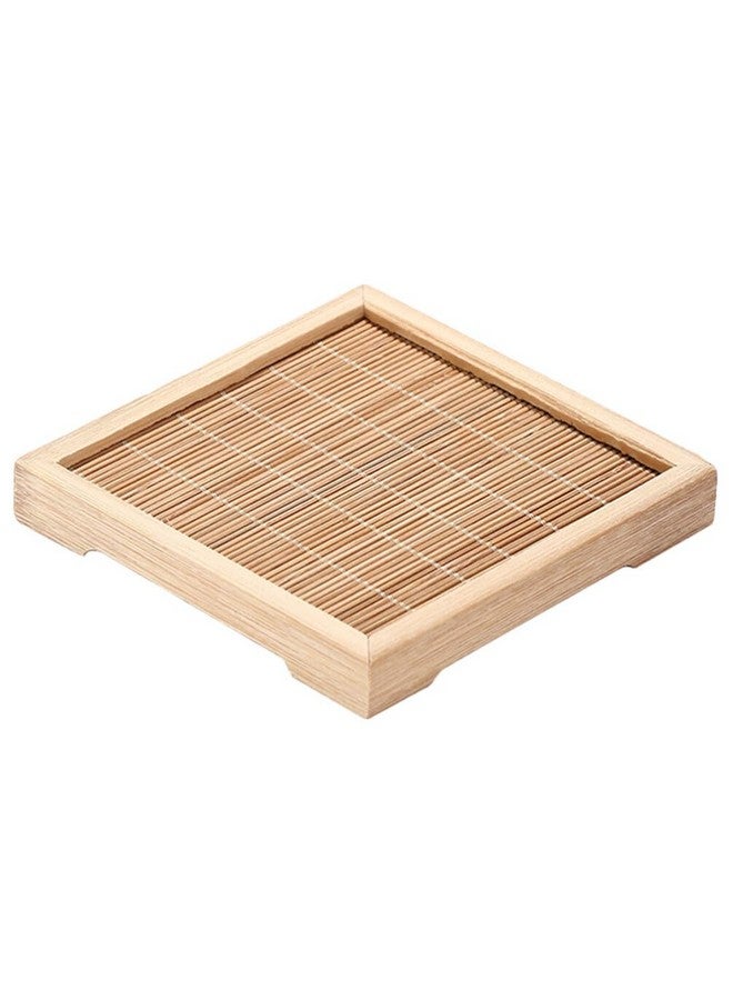 Cabilock Cup Holder Coasters Japanese Style Wooden Coaster Heatinsulated Wooden Cup Coaster Cake Serving Tray Cupholder Coaster - Image 1