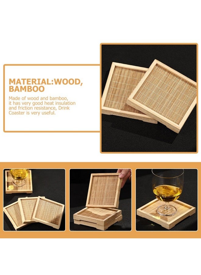 Cabilock Cup Holder Coasters Japanese Style Wooden Coaster Heatinsulated Wooden Cup Coaster Cake Serving Tray Cupholder Coaster - Image 4