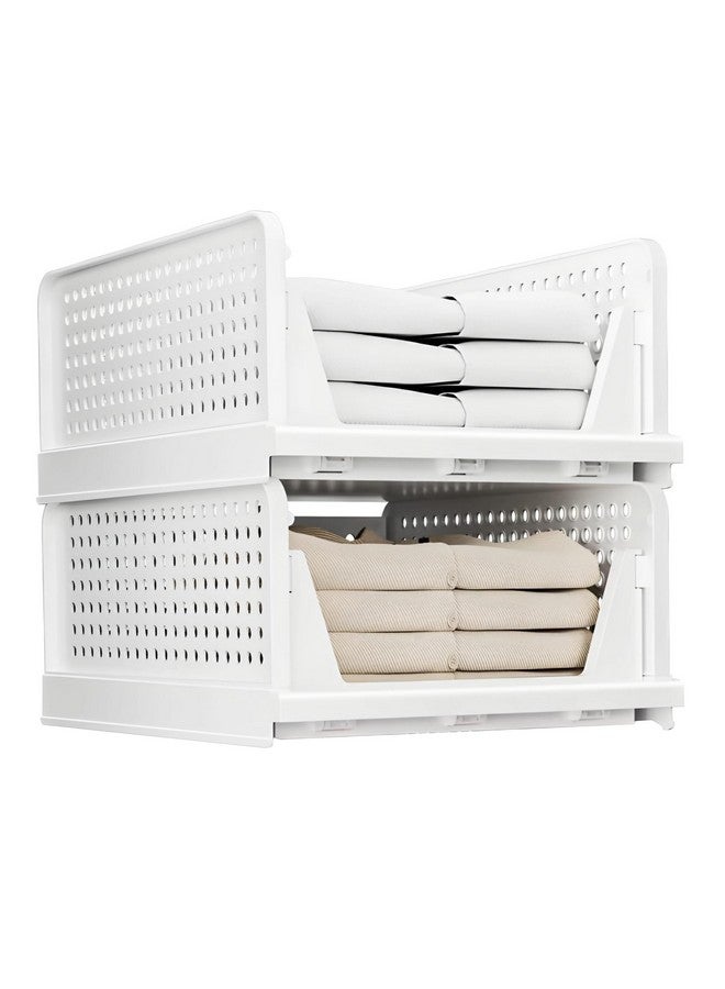 NYALKARAN Stackable Closet Storage Box for Cloth Organizer Wardrobe Plastic Cupboard Organizer for Clothes Almirah Organizer for Clothes (1 Layer, White) - Image 1