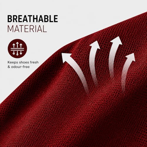 FabPax Shoe Bags for Travel Set of 03 – Waterproof Shoe Covers with Transparent Window | Travel Shoe Organizer for Men & Women | Dust Proof Shoe Storage Pouches for Suitcase, Gym & Closet (Maroon) - Image 5