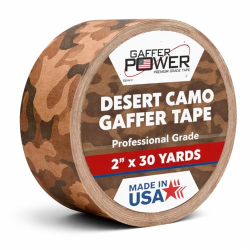 Gaffer Power Desert Tan Camo Gaffer Tape – Professional Grade, Made in USA, Non-Reflective Matte Cloth Tape, Heavy Duty, Easy Tear, Residue-Free – 2 Inch x 25 Yards - Image 1