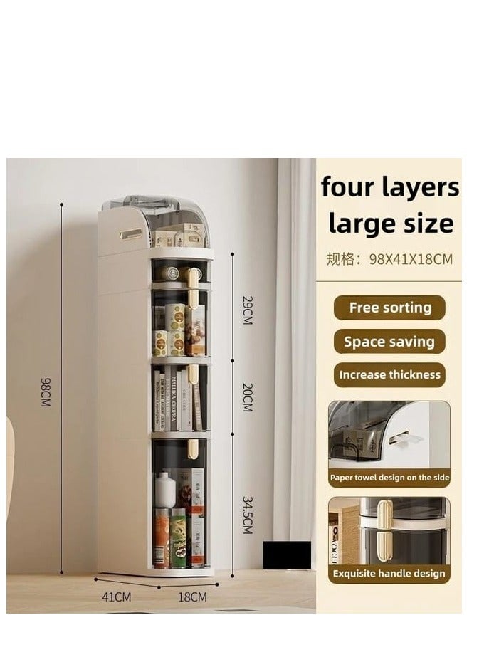 BAIG Kitchen Plastic Storage Rack 18cm Narrow Cabinet Storage Shelf Drawers Closet Bathroom Organizer with Transparent cover - Image 2