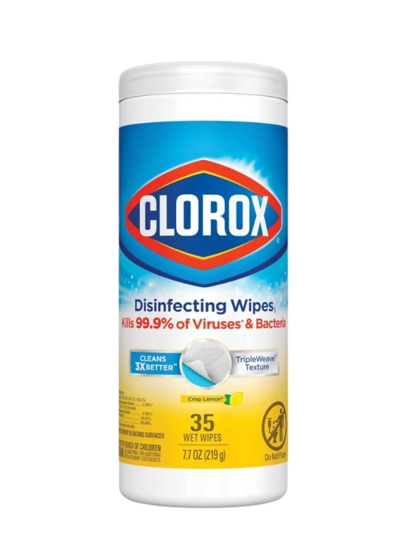 Clorox Lemon Scented Sterilizing Wet Wipes 35 Wipes 