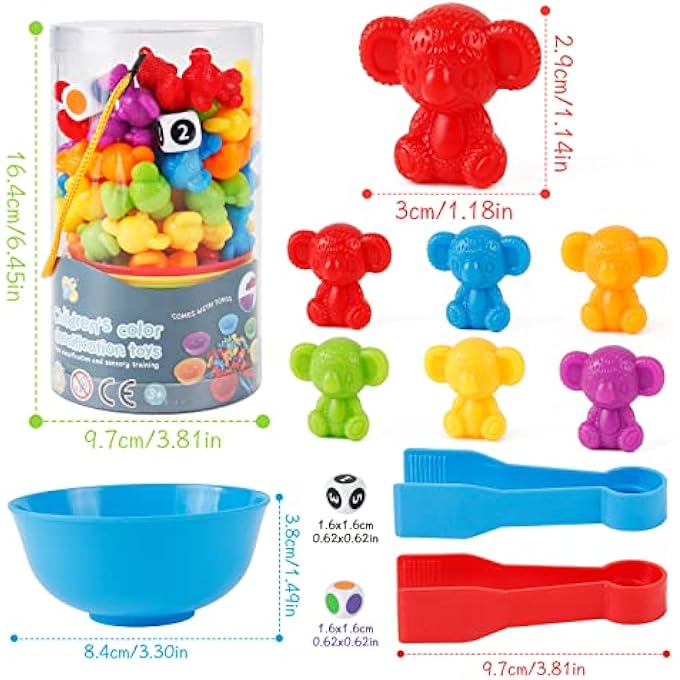MONTESSORI TOY 3 YEARS, MONTESSORI EDUCATIONAL TOY, COLOR MATCHING GAME, STACKING TOYS MATH SKILLS & SORTING, EDUCATIONAL TOYS 3 4 5 6 YEARS OLD (KOALA) - Image 5