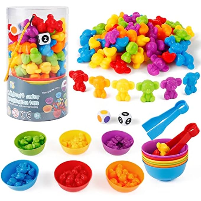 MONTESSORI TOY 3 YEARS, MONTESSORI EDUCATIONAL TOY, COLOR MATCHING GAME, STACKING TOYS MATH SKILLS & SORTING, EDUCATIONAL TOYS 3 4 5 6 YEARS OLD (KOALA) - Image 1