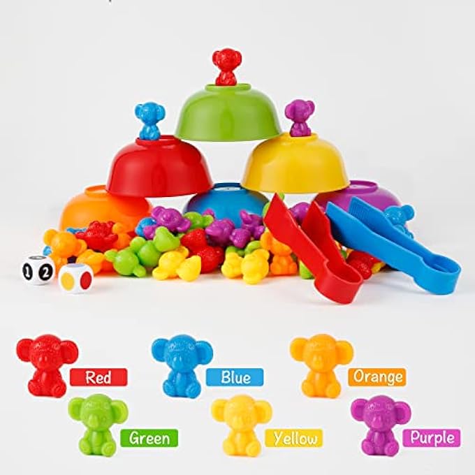 MONTESSORI TOY 3 YEARS, MONTESSORI EDUCATIONAL TOY, COLOR MATCHING GAME, STACKING TOYS MATH SKILLS & SORTING, EDUCATIONAL TOYS 3 4 5 6 YEARS OLD (KOALA) - Image 4