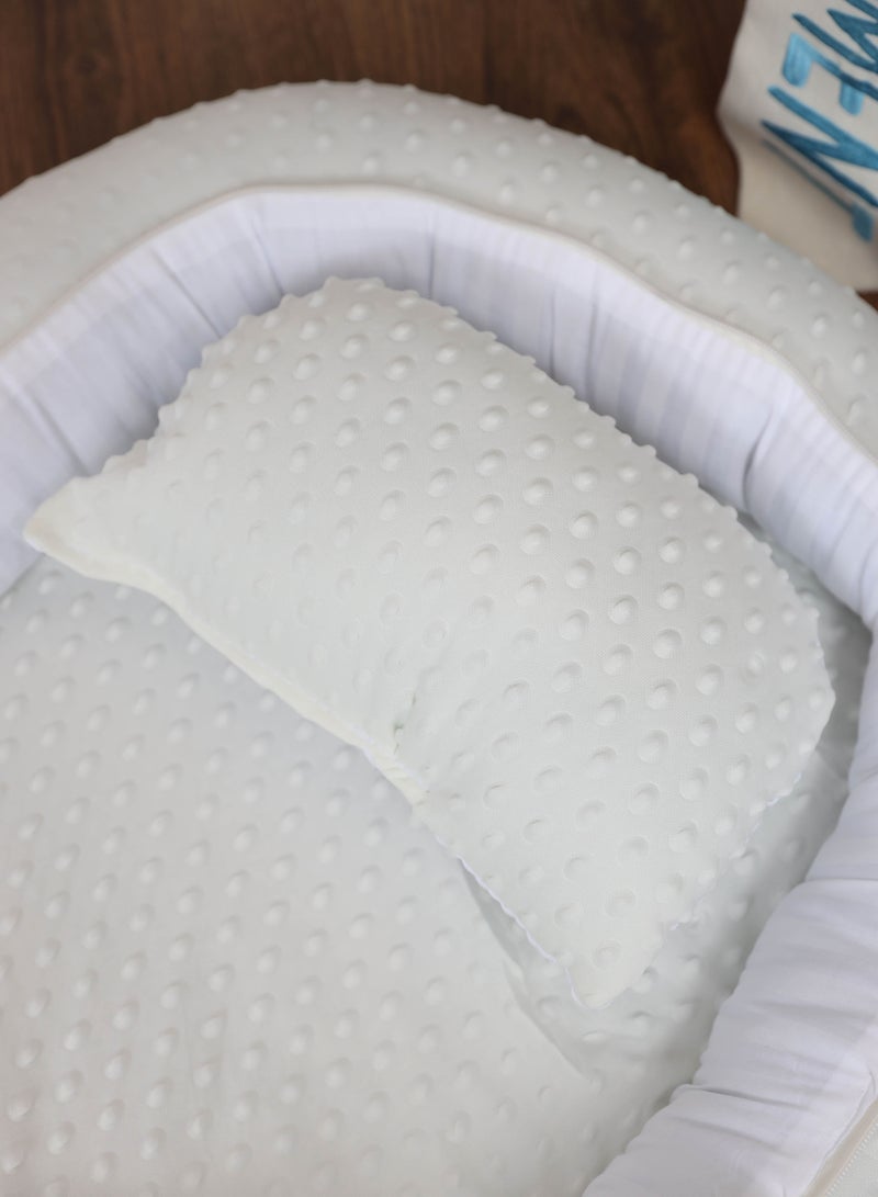 BABYCARA Baby Net Bed with Thick Mattress Mosquito Net with Zip Closure & Neck Pillow for New Born 0-4 Months Babies  - Image 4