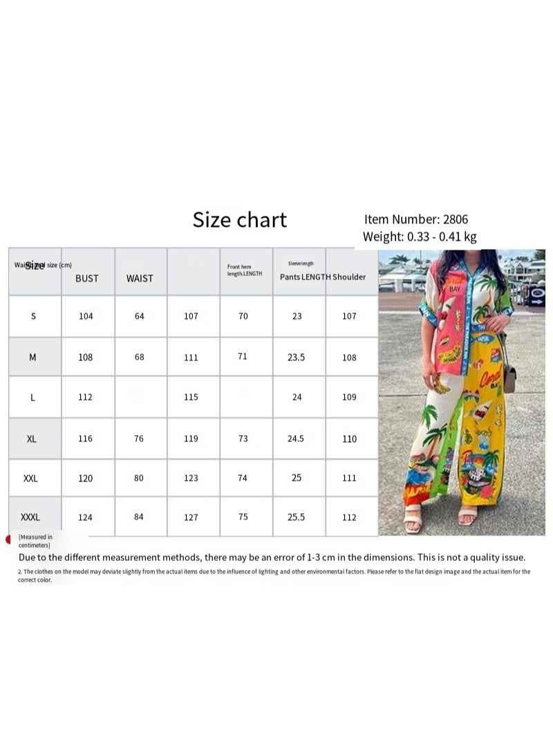 general 2025-2026 Women's Personalized Graffiti Casual Shirt with Flap Collar and Long Sleeves Fashion Set - Image 2