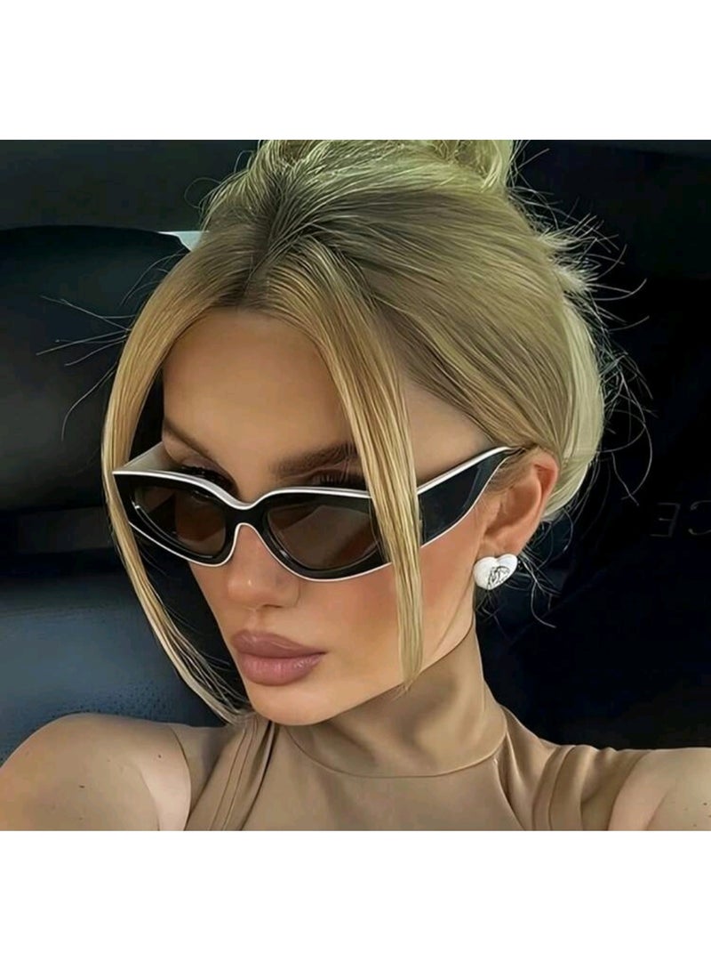 شي إن نظارات شمسية عصرية جديدة بتصميم عين القطة الكلاسيكي ثنائي اللون - Image 3