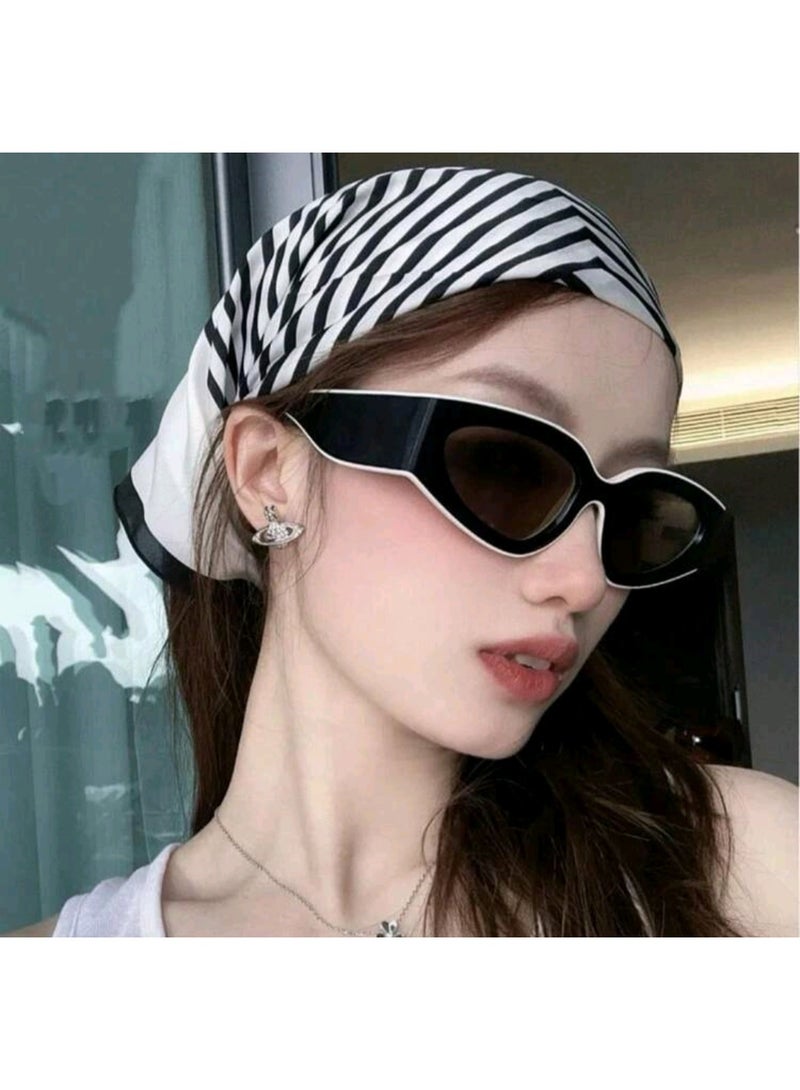 شي إن نظارات شمسية عصرية جديدة بتصميم عين القطة الكلاسيكي ثنائي اللون - Image 2
