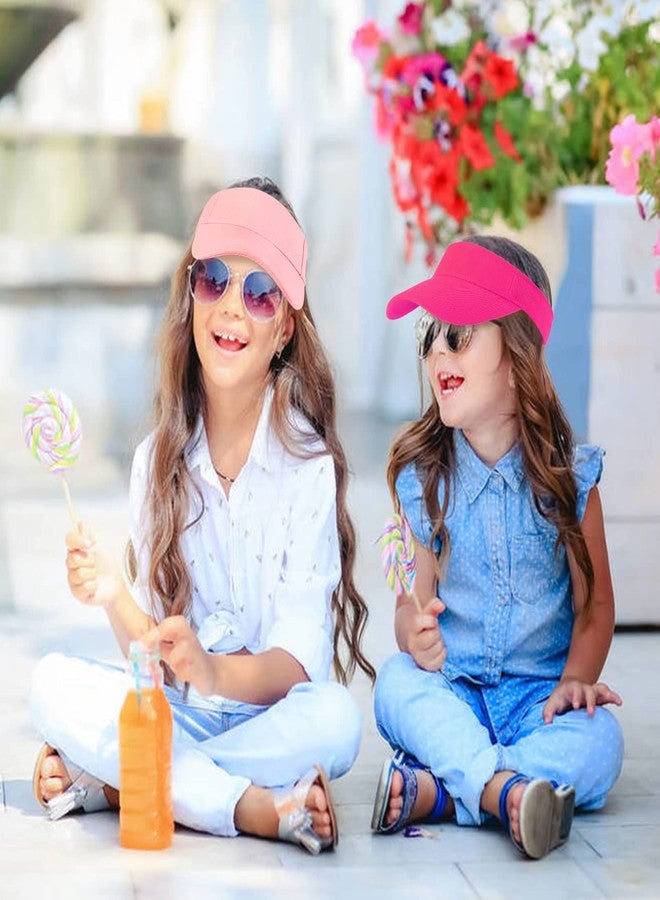 Outink 10 Pcs Kids Sun Visor Hats Boys Girls Athletic Sports Visor Adjustable UV Protection Beach Visor Fit 6 to12 Years Old (10Pack-White) - Image 4