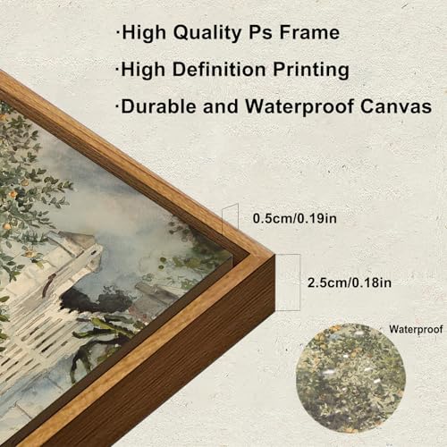 KBKBART لوحات فنية مؤطرة للمطبخ العتيق - طباعة شجرة البرتقال بالألوان المائية، لوحة زيتية، لافتة مطبخ ريفية، فن قماش لجدار غرفة الطعام، غرفة النوم، غرفة المعيشة، المزرعة، المعرض، صور عتيقة لتزيين الجدران (12"x16") - Image 3