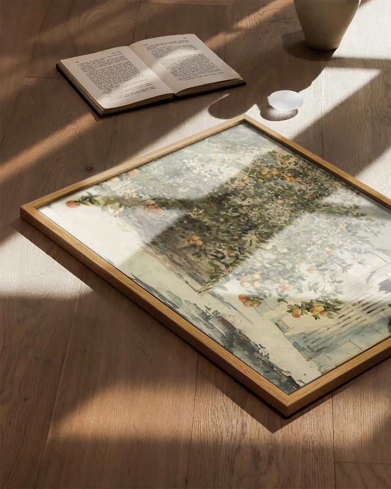 KBKBART لوحات فنية مؤطرة للمطبخ العتيق - طباعة شجرة البرتقال بالألوان المائية، لوحة زيتية، لافتة مطبخ ريفية، فن قماش لجدار غرفة الطعام، غرفة النوم، غرفة المعيشة، المزرعة، المعرض، صور عتيقة لتزيين الجدران (12"x16") - Image 5