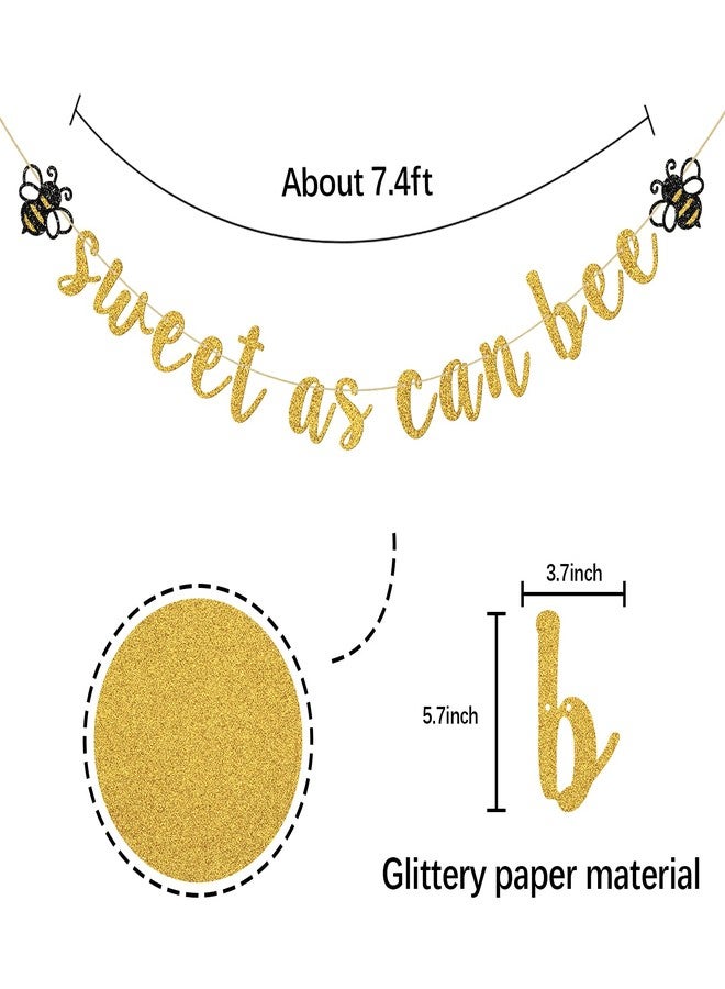 INNORU Sweet As Can Bee Banner, Bumble Bee Baby Shower Birthday Party Decorations, Honey Party, Mommy to Be Sign Banner, Gender Reveal Engagement Party Decoration Gold Glitter - Image 5