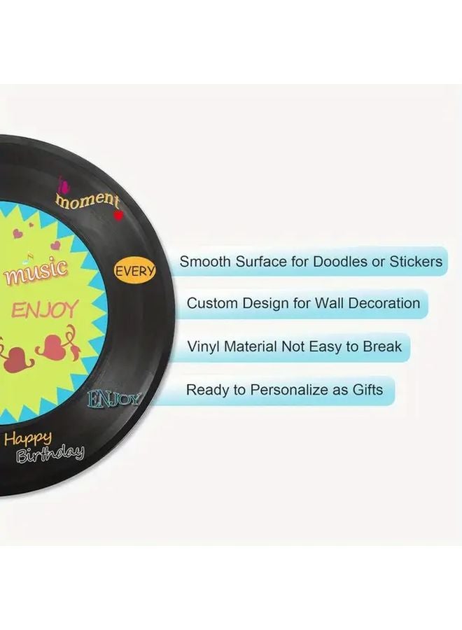 6 Pack Blank Black Vinyl Records For Wall Decor Music Room Party Display - Image 5