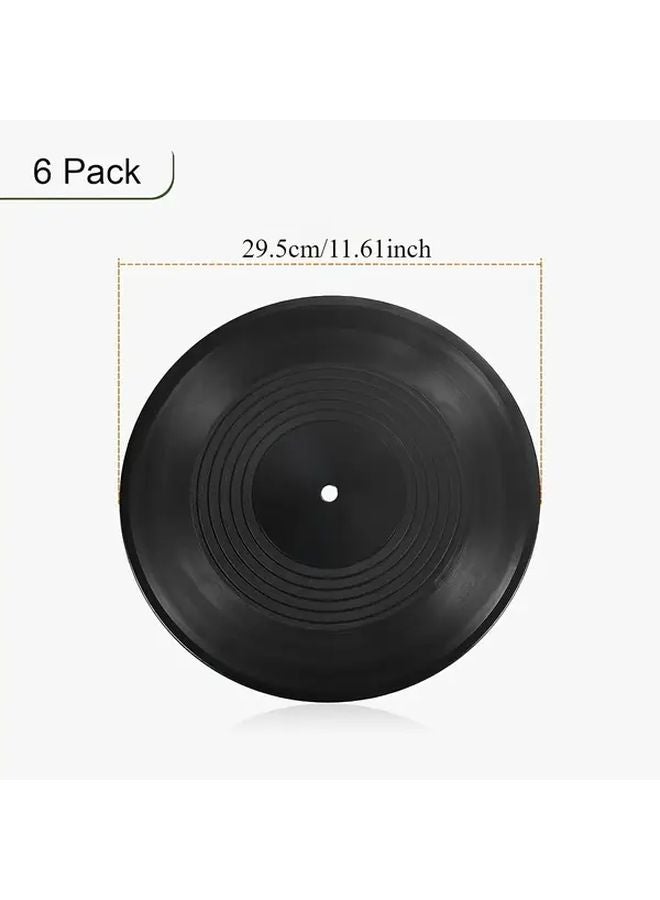 6 Pack Blank Black Vinyl Records For Wall Decor Music Room Party Display - Image 3