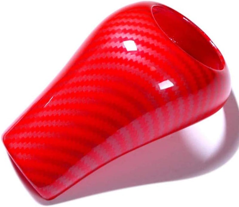 cheekyglo Ger Shift Kno Cover, Cron Fiber Pattern Car Ger Head Shift Kno Cover Trim Sticker Car Interior ccessories Fit for Mercedes enz /C/E/G Clss CLS W204 W212, Red- - Image 2