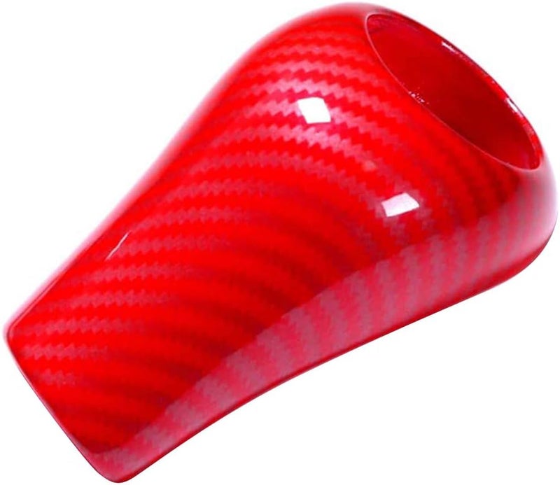 cheekyglo Ger Shift Kno Cover, Cron Fiber Pattern Car Ger Head Shift Kno Cover Trim Sticker Car Interior ccessories Fit for Mercedes enz /C/E/G Clss CLS W204 W212, Red- - Image 1