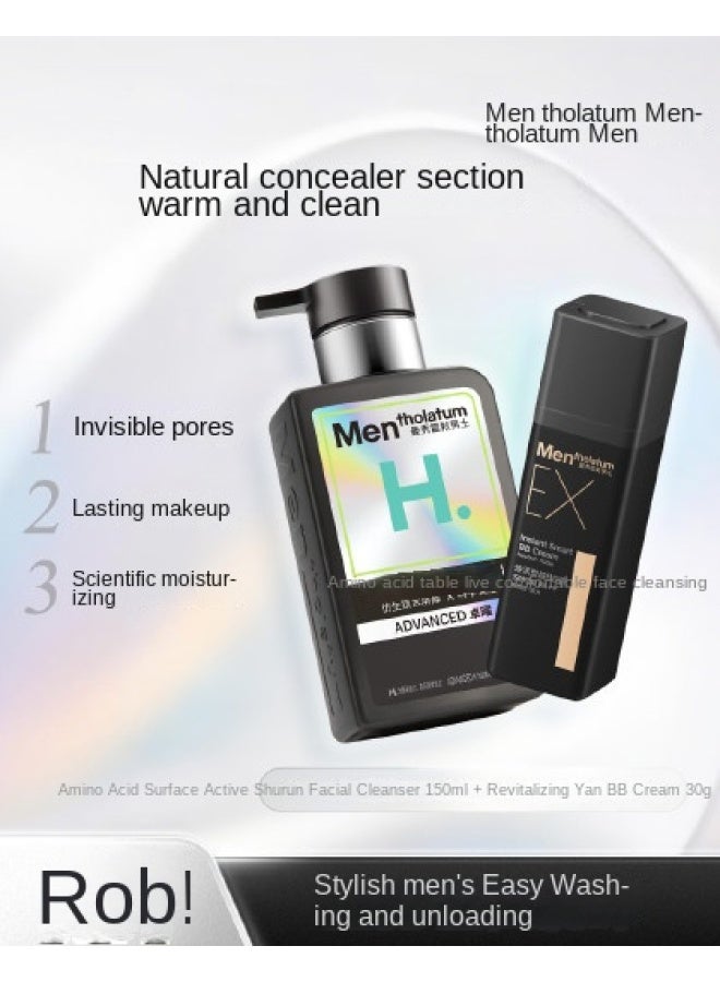 mentholatum Men's Combo Set】anti-blackhead Refreshing Face Wash + Icy Sun Protection + Oil-control Cleansing Gift Set - Image 2