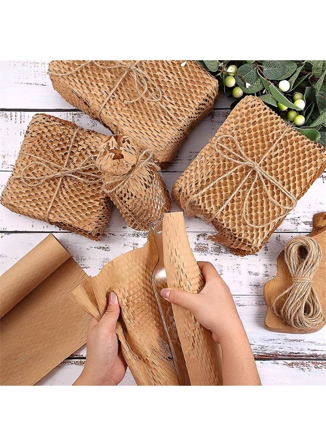Taimi - Eco Friendly Packaging Honeycomb Packing Paper for Moving Dishes Breakables Bubble Cushion Wrap Roll Bulk Gift Wrapping Shipping Supplies Box Void Filler Fragile Items - Size: 30cmX250m - Image 1