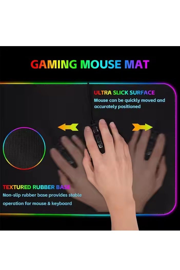 RGB illuminated gaming keyboard mouse pad（900mmX400mm.black） - Image 3