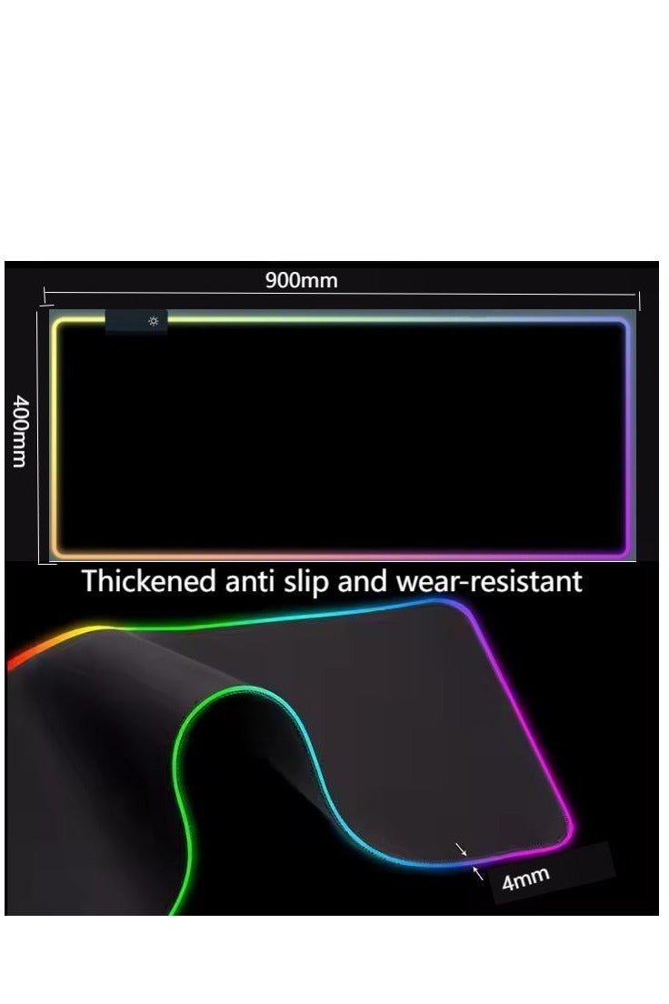 RGB illuminated gaming keyboard mouse pad（900mmX400mm.black） - Image 5