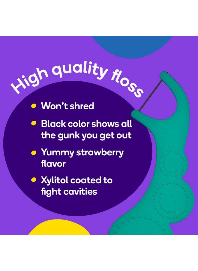 بيرست خيط تنظيف الأسنان للأطفال، خيط تنظيف الأسنان للأطفال، مع تصميم مريح، قبضة أنف، وجه مبتسم وألوان ممتعة للأطفال الصغار والأطفال، خيط تنظيف الأسنان للأعمار من 3 سنوات فما فوق، عبوة واحدة (90 قطعة) - Image 4
