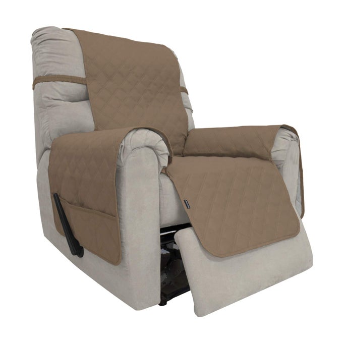 EASYGOING SOFA SLIPCOVER WATERPROOF RECLINER CHAIR COVER NONSLIP FABRIC COUCH COVER FOR LIVING ROOM WASHABLE FURNITURE PROTECTOR FOR PETS KIDS CHILDREN DOG CAT RECLINER CAMEL