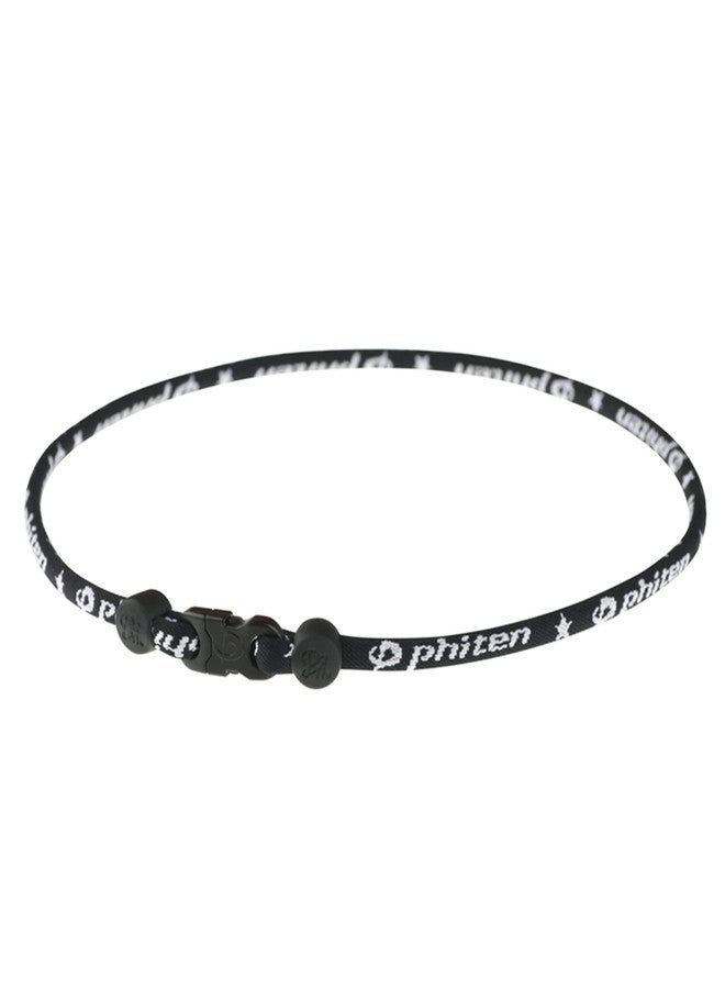 Phiten Titanium Star Necklace, Black, 18-Inches Small - Image 1