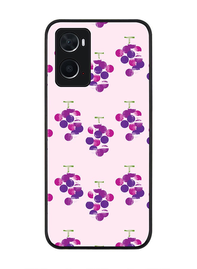 Stylizedd Rugged Black edge case for Oppo A96 4G/A36/A76 Slim fit Soft Case Flexible Rubber Edges Anti Drop TPU Gel Thin Cover - Hanging Grapes - Image 1