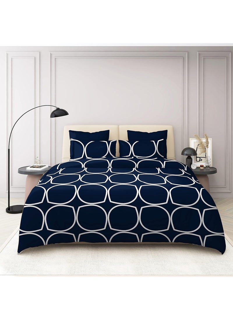 THE HOME STYLE THE HOME STYLE Super Soft Glace Cotton King Size Double Bed AC Comforter ll Blanket ll Duvet for All SeasonsWeathers II 300 TC Pack of 1 Masstricht Blue Only Comforter  - Image 1