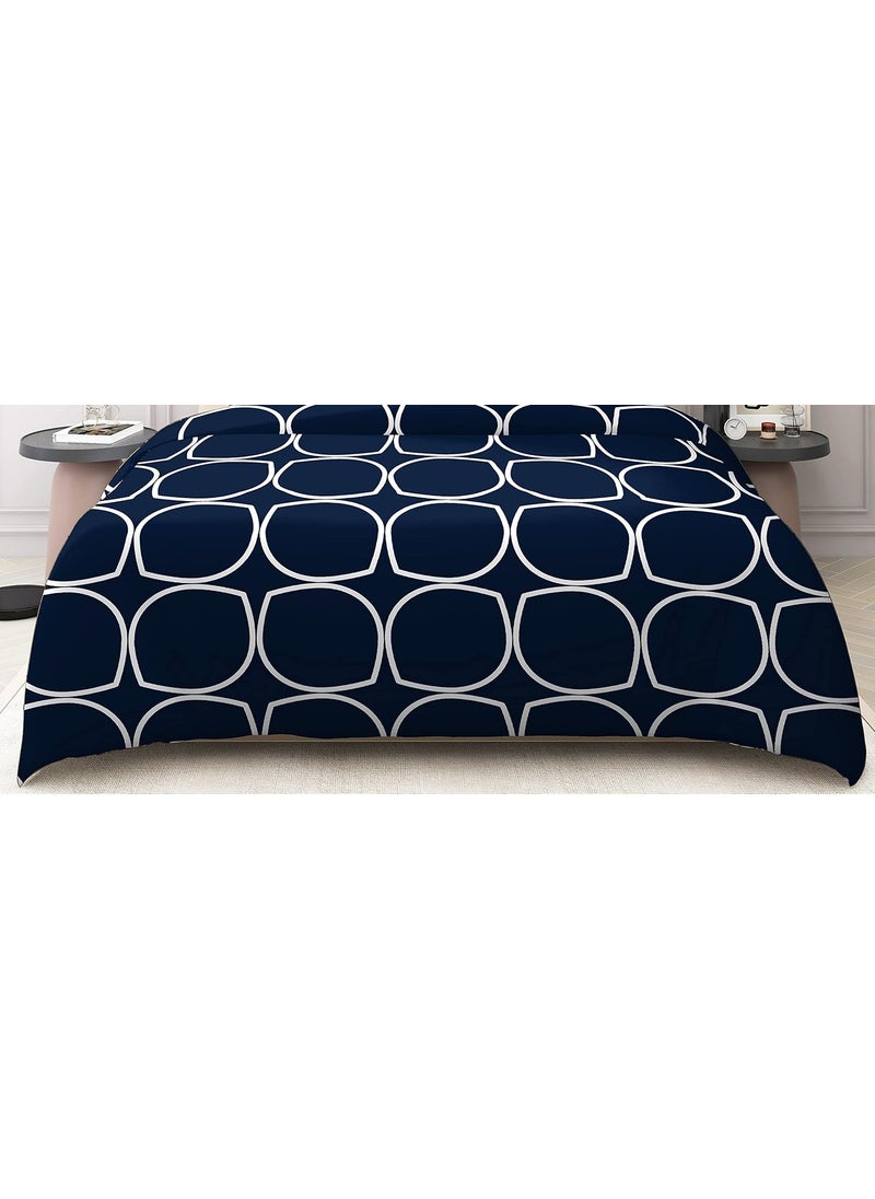 THE HOME STYLE THE HOME STYLE Super Soft Glace Cotton King Size Double Bed AC Comforter ll Blanket ll Duvet for All SeasonsWeathers II 300 TC Pack of 1 Masstricht Blue Only Comforter  - Image 2