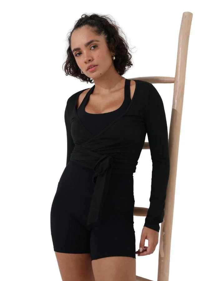 موهوكي موهوكي توب ملفوف Lounge Wrap Top - أسود