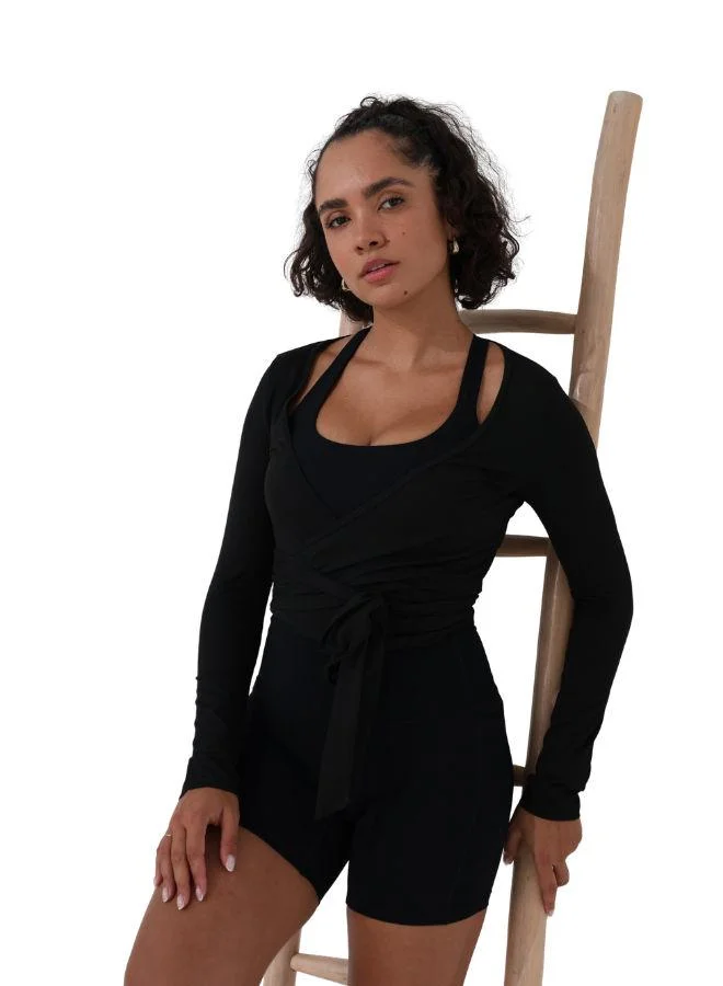 موهوكي موهوكي توب ملفوف Lounge Wrap Top - أسود