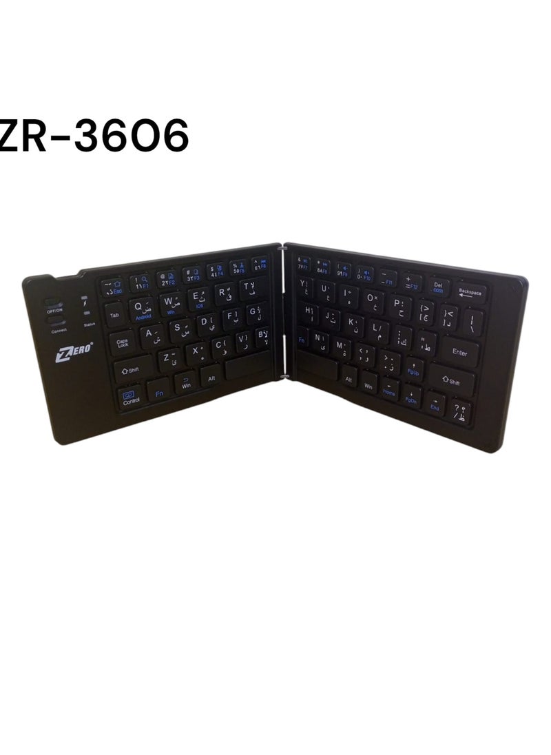 Zero - ZR-3606  teclado bluetooth plegable mini keyboard works on Android and IOS system and supports Bluetooth function - Image 1