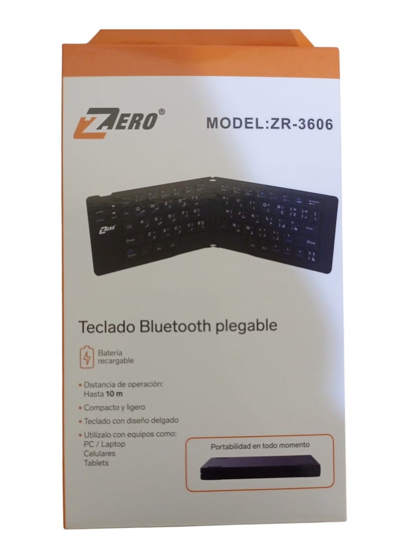 Zero - ZR-3606  teclado bluetooth plegable mini keyboard works on Android and IOS system and supports Bluetooth function - Image 1