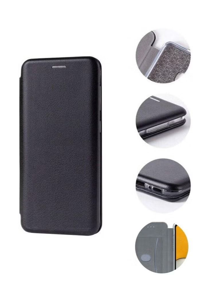 SYOSI Protective Open Book Fashion Case Cover For Samsung A51 Black