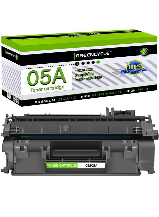 GREENCYCLE Compatible Toner Cartridge Replacement for HP 05A CE505A Work with Laserjet P2035 P2035N P2055DN Printer (Black, 1-Pack) - Image 1