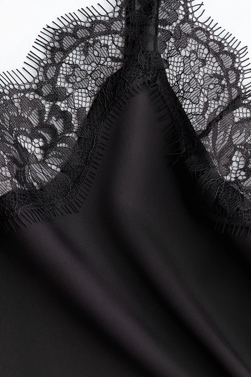 H&M Lace-trimmed strappy top