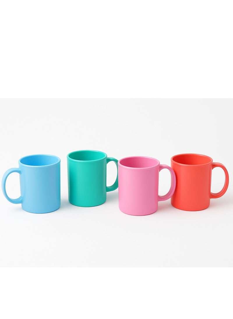 Plastic cup with handle - Multi-colored - Code 1082