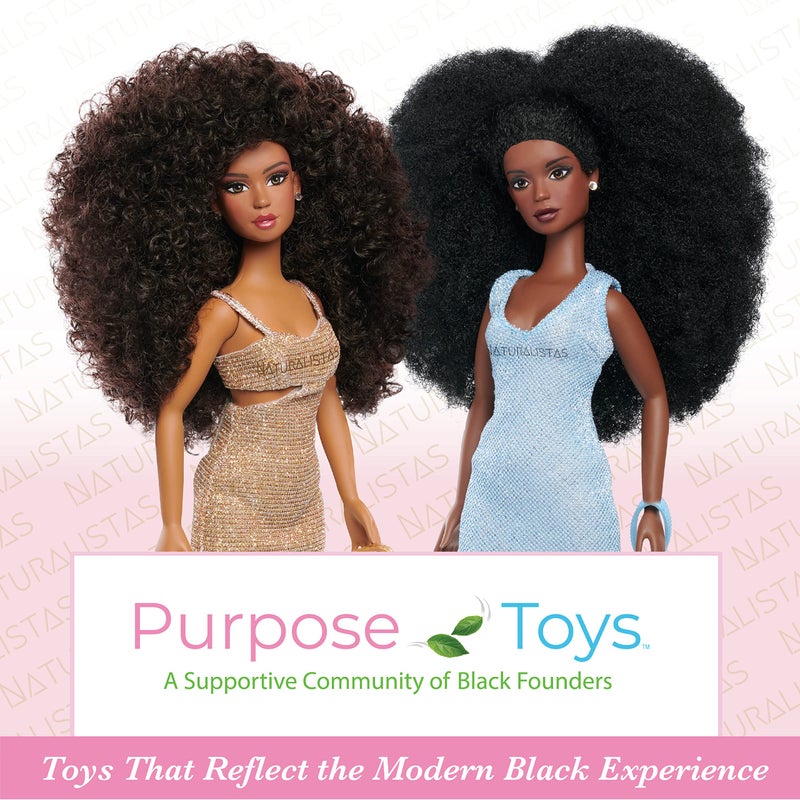 Just Play Purpose Toys Naturalistas 11.5-inch Grace Fashion Doll and Accessories with 4B Textured Hair, Medium Brown Skin Tone, Deluxe Influencer Set - Image 5